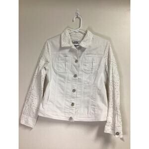 LAL Live a‎ Little White Button Up Jacket Women's Size Small